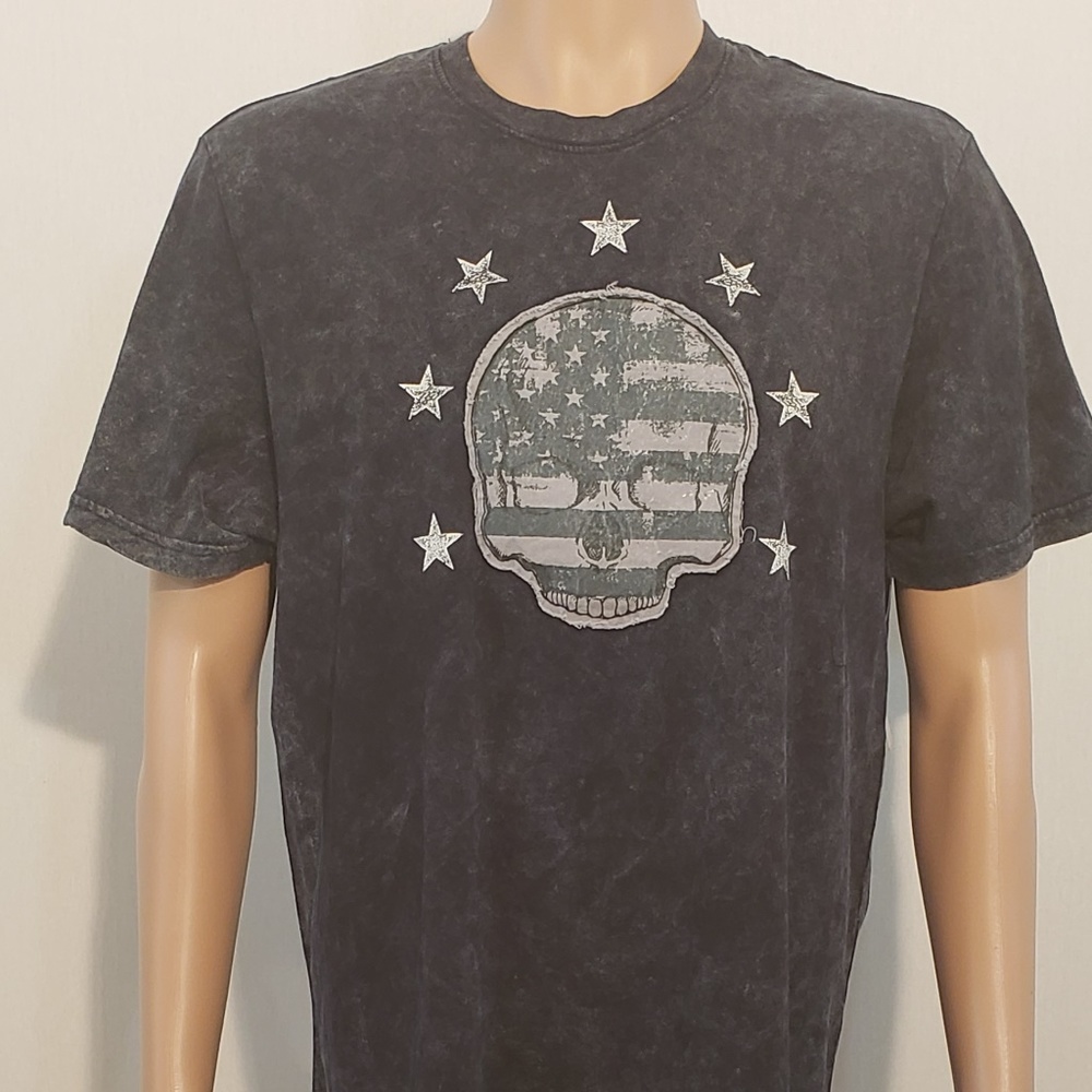 AMERICAN RAG T-SHIRT PATRIOTIC MILITARY FLAG SKULL